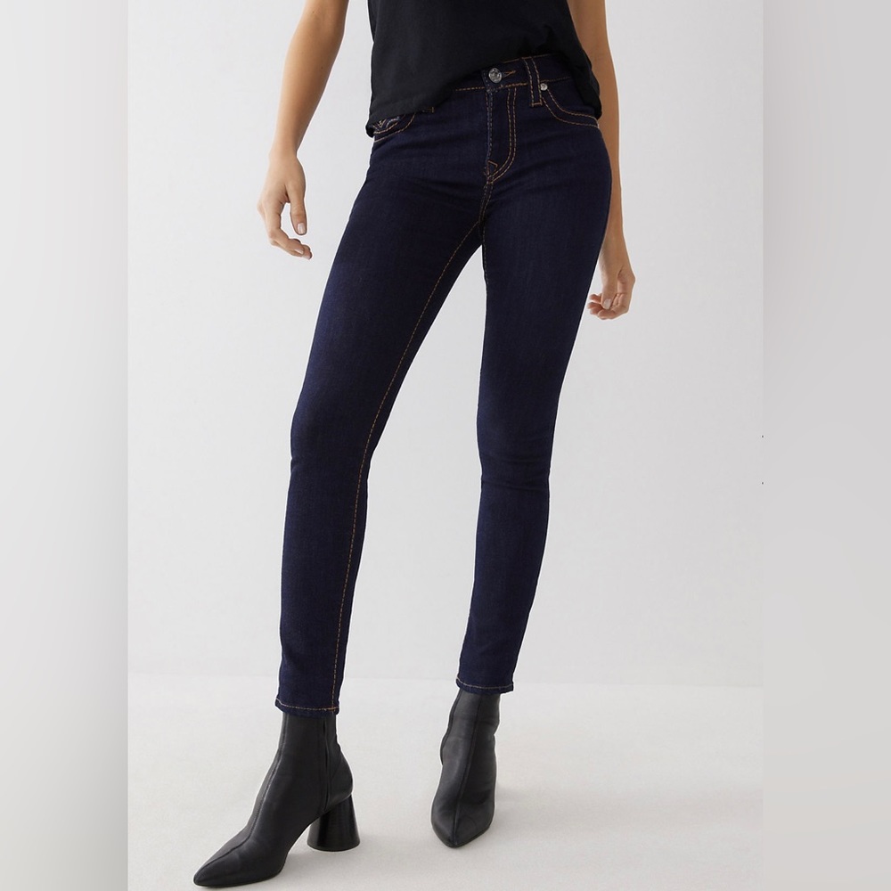 TRUE RELIGION HALLE BIG T FLAP SUPER SKINNY JEAN